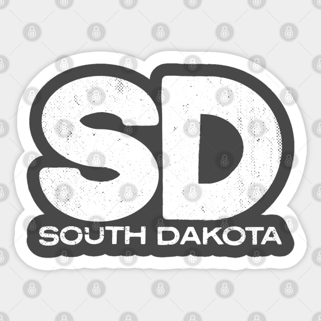SD South Dakota Vintage State Typography Sticker by Commykaze